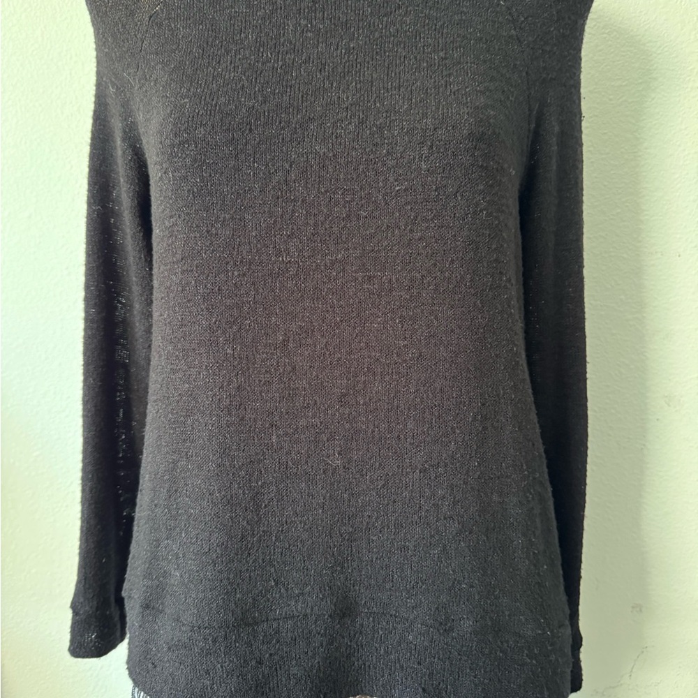 BAR 111 Black/ White Long Sleeve Pullover Sweater